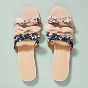 Anthropologie Graceful Bow Slide Sandals